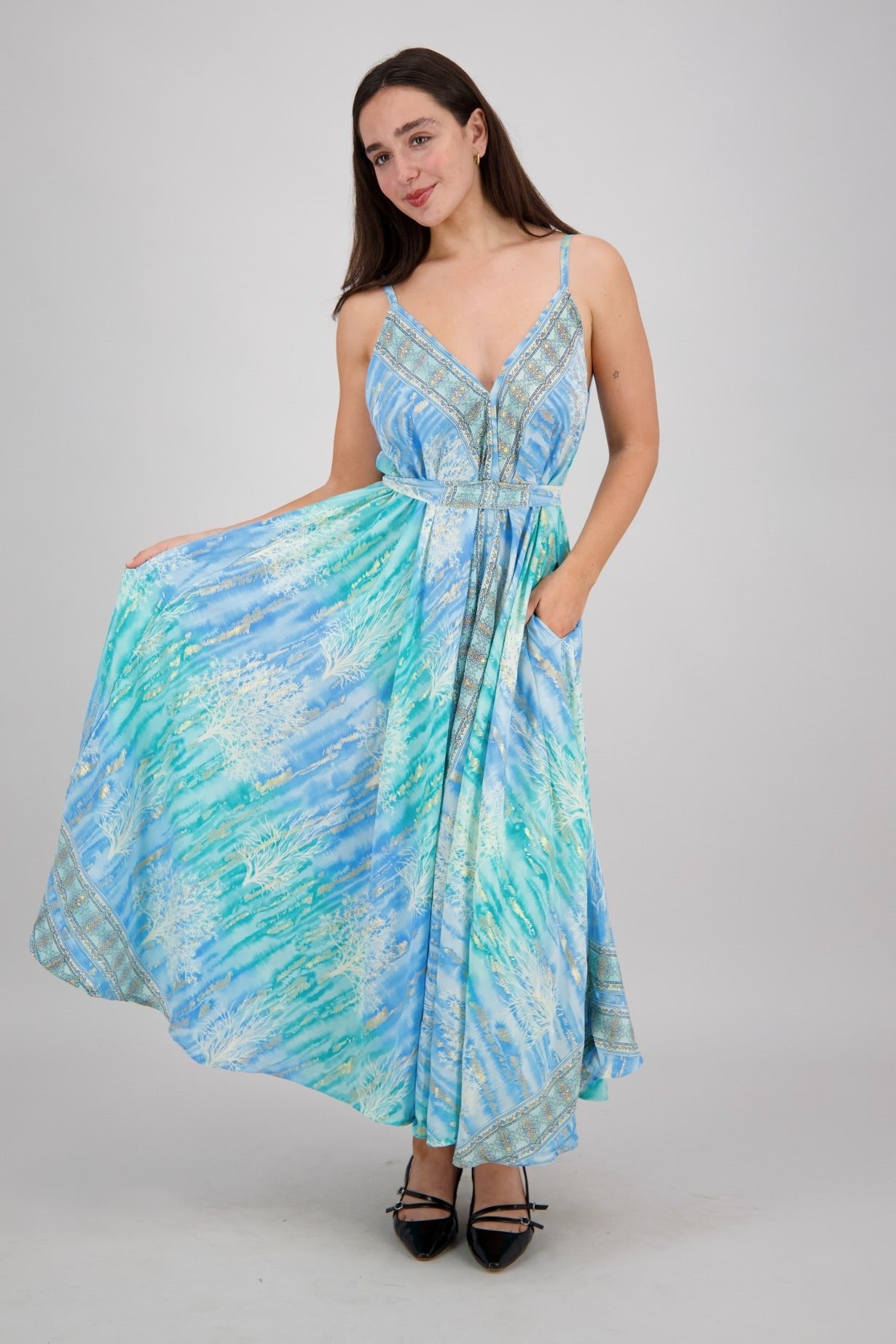 The Zaria Maxi Dress - Seafoam AB - 1606 - Advance Apparels Inc