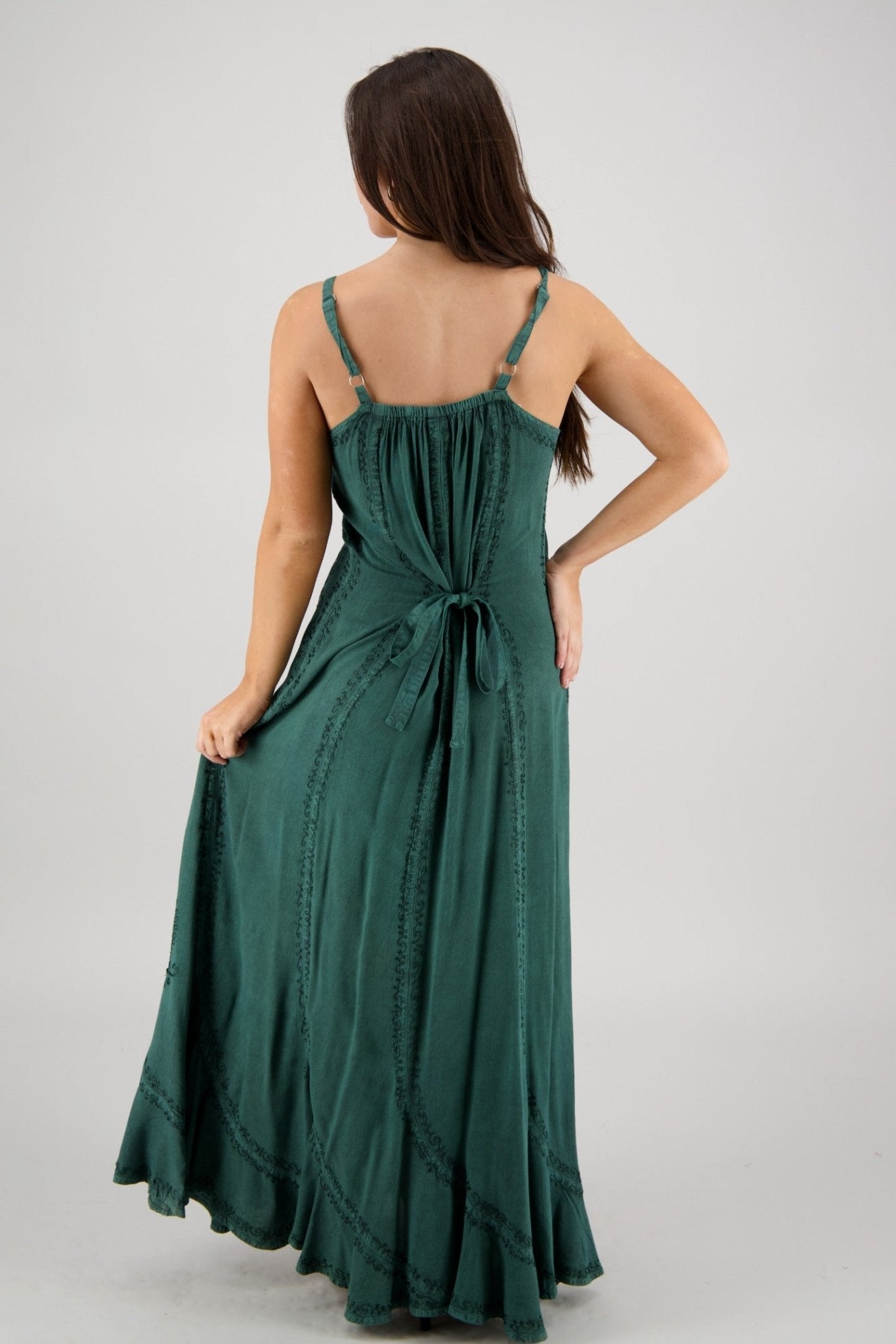 Tie - Back Acid Wash Maxi ADL - 25326 - Advance Apparels Inc