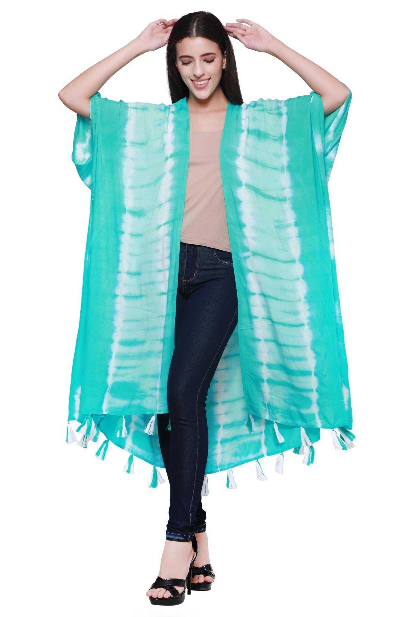 Tie Dye Beach Cover Up Kimono 22030 - Advance Apparels Inc