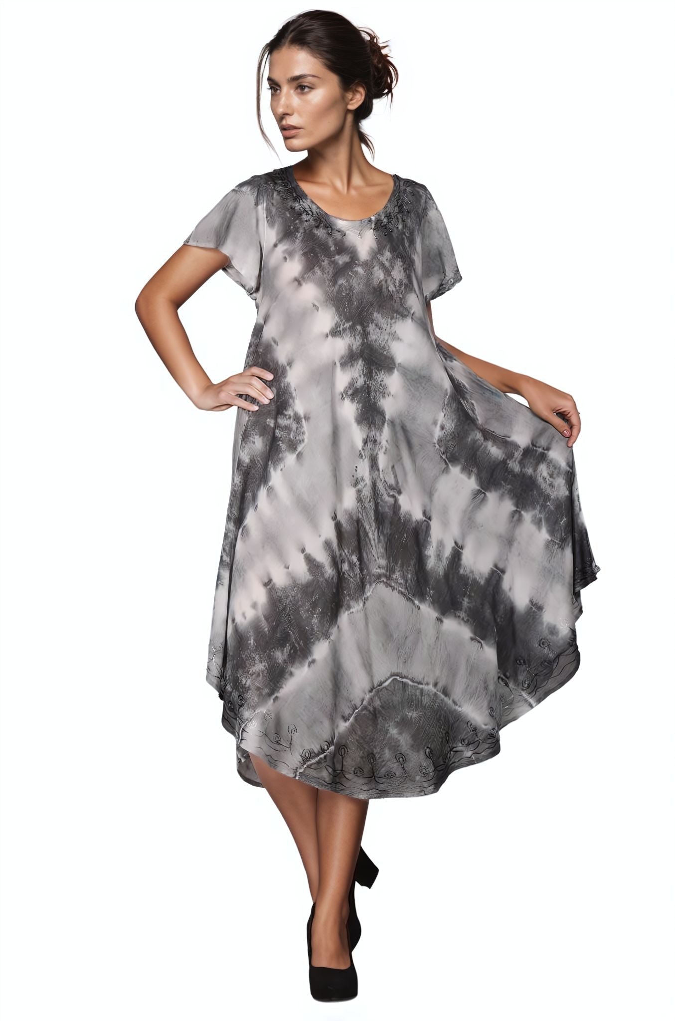 Tie Dye Cap Sleeve Dress 482207SLV - Advance Apparels Inc