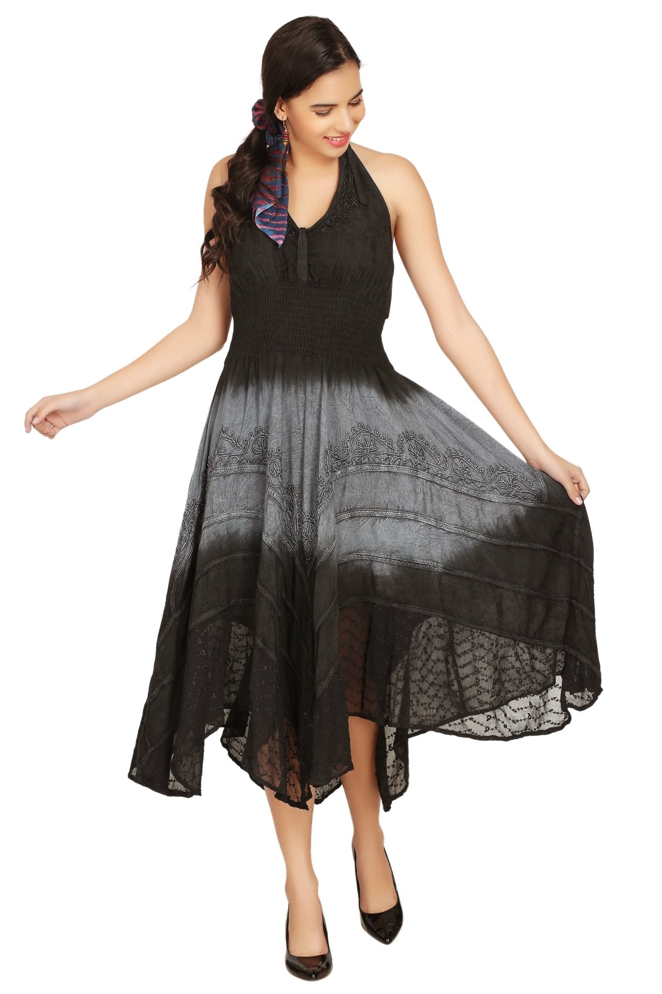 Tri Color Ombre Maxi Dress 602 - Advance Apparels Inc