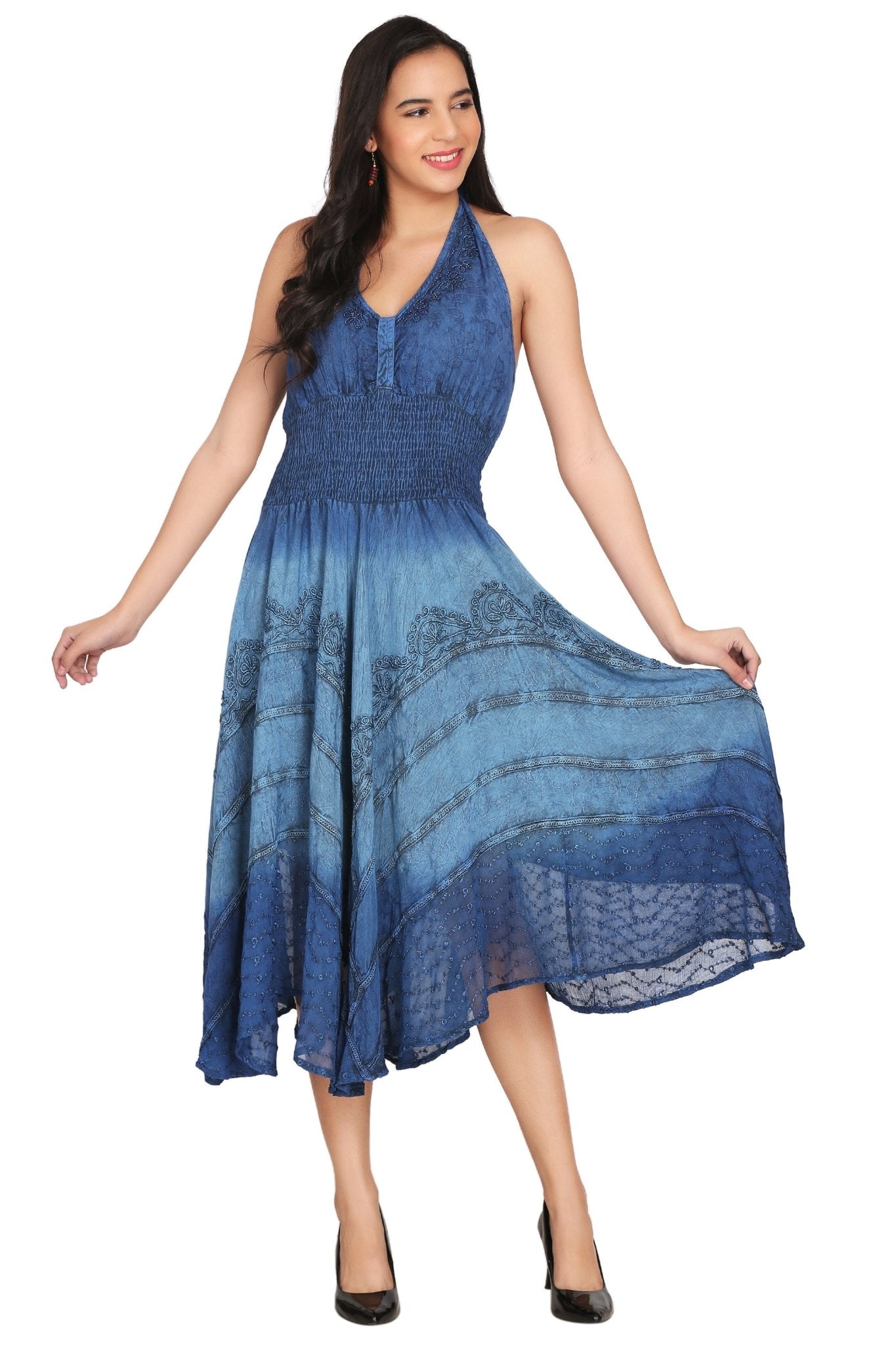 Tri Color Ombre Maxi Dress 602 - Advance Apparels Inc