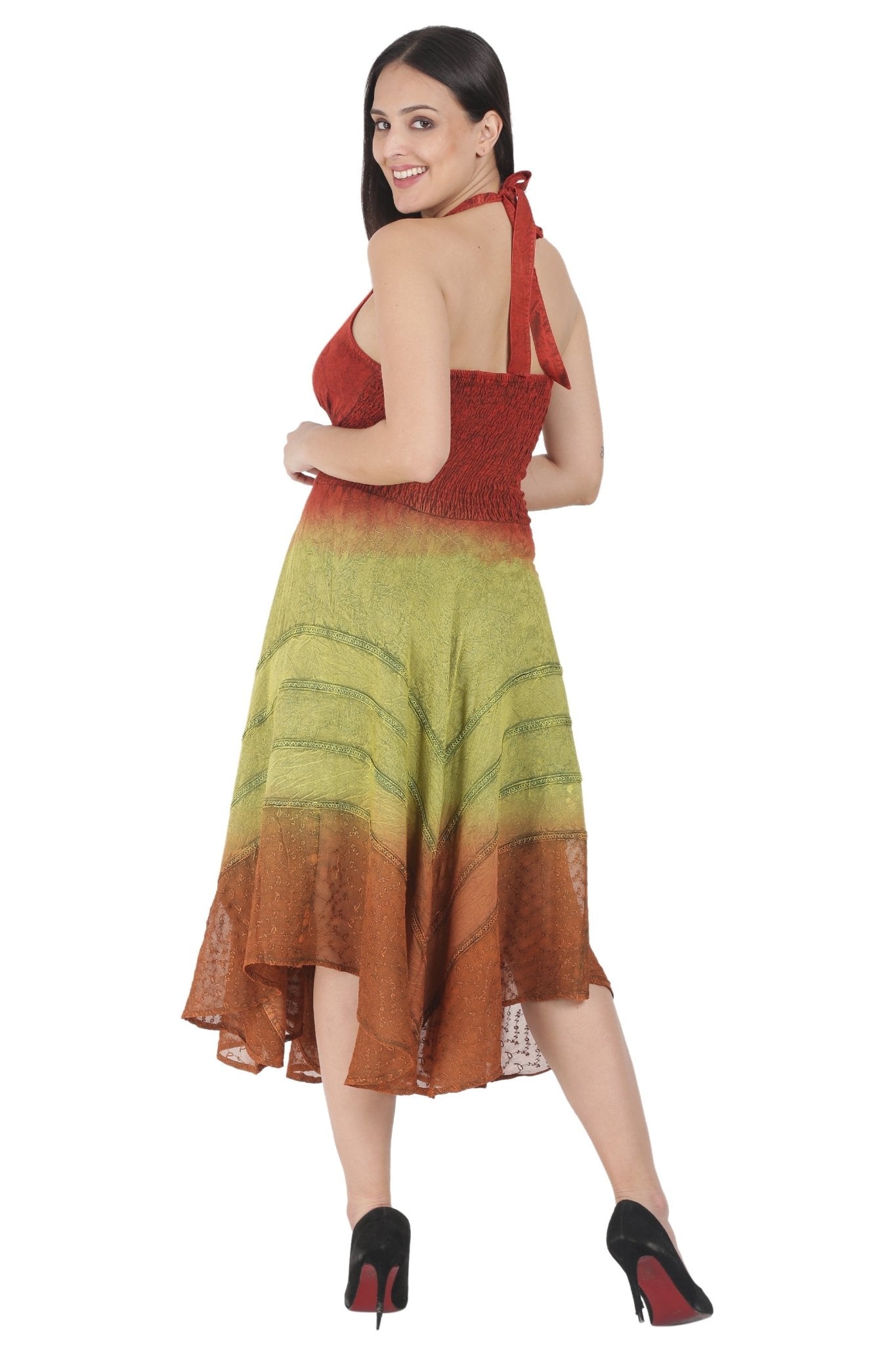 Tri Color Ombre Maxi Dress 602 - Advance Apparels Inc