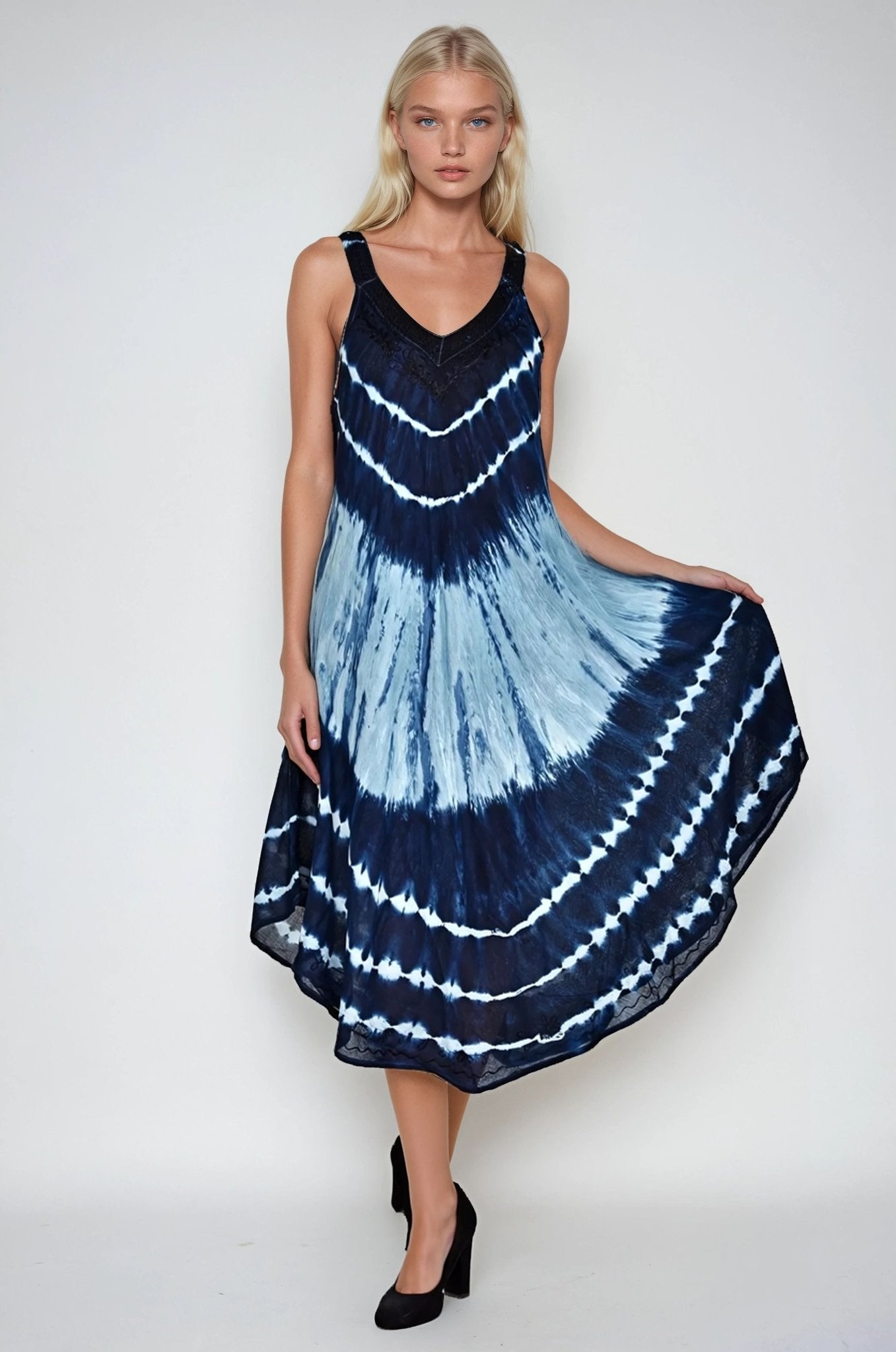 V - Neck Tie Dye Beach Dress 19320 / 20320 - Advance Apparels Inc