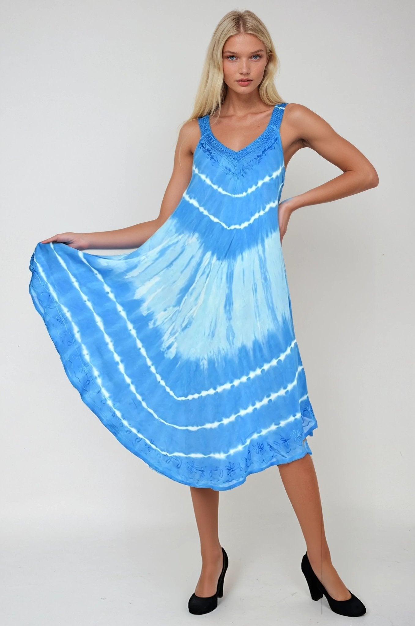 V - Neck Tie Dye Beach Dress 19320 / 20320 - Advance Apparels Inc