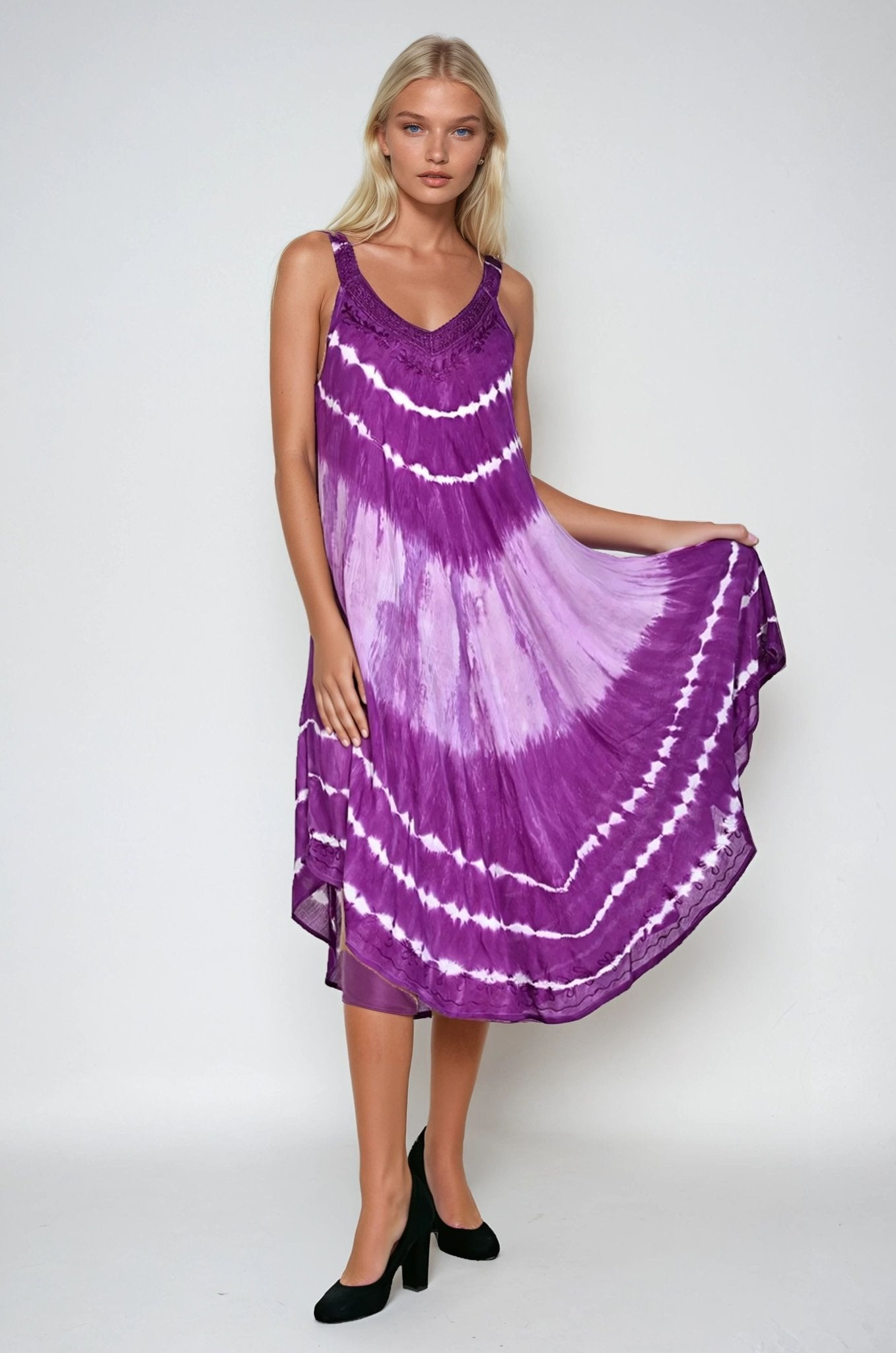 V - Neck Tie Dye Beach Dress 19320 / 20320 - Advance Apparels Inc
