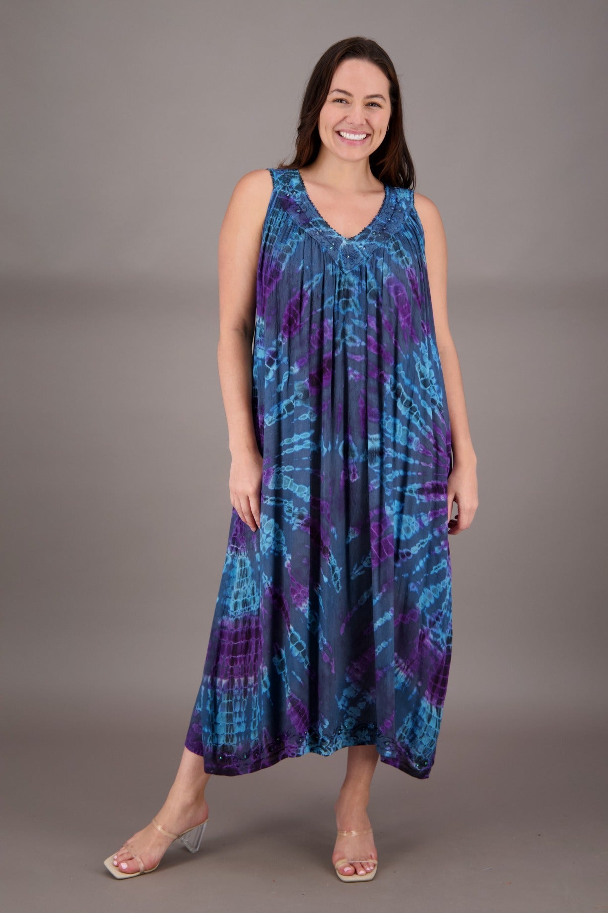 V - Neck Tie Dye Dress 24325 - Advance Apparels Inc