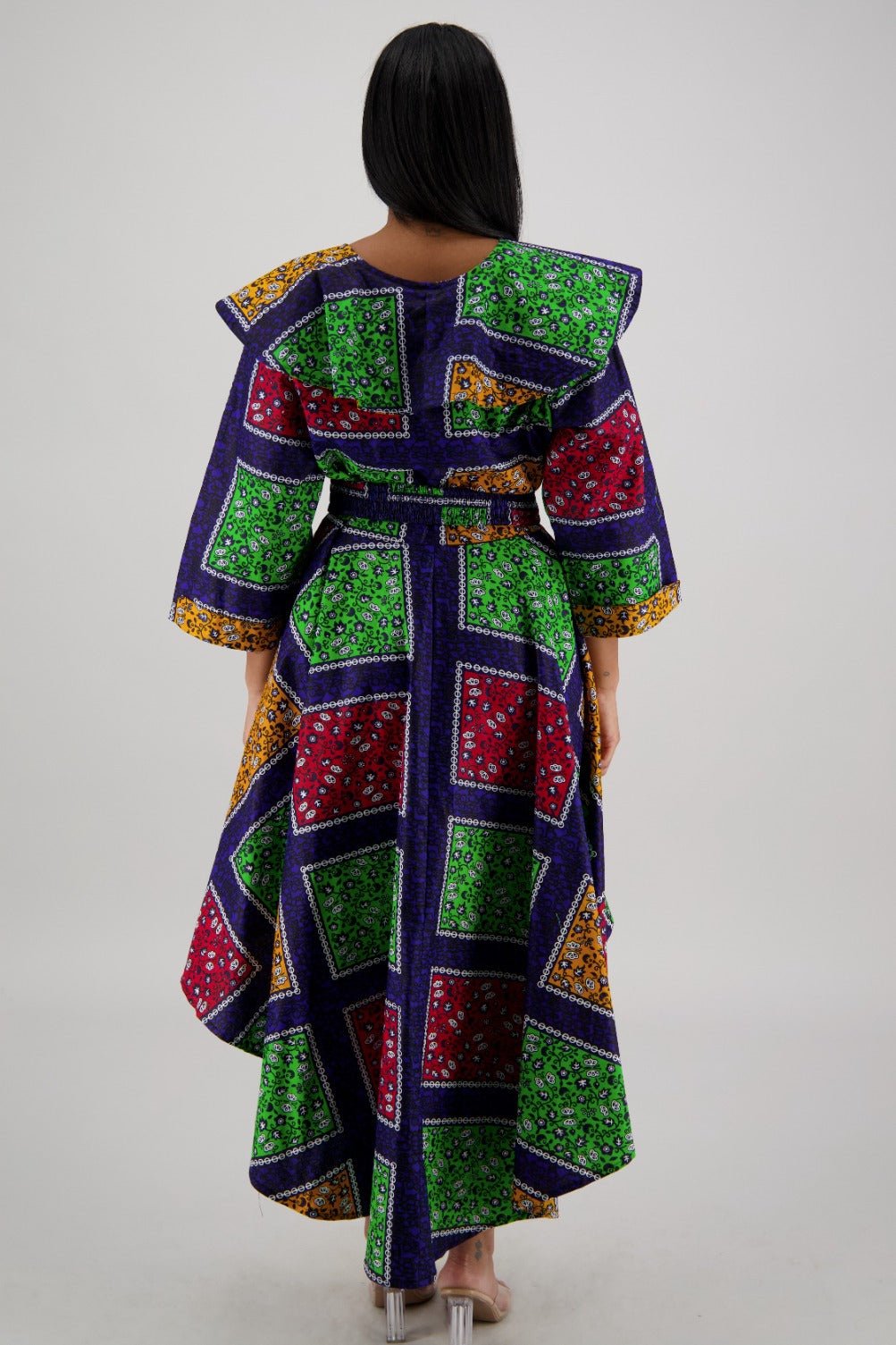 Vibrant Patchwork Hi - Lo Dress AD - 25012 - 270 - Advance Apparels Inc