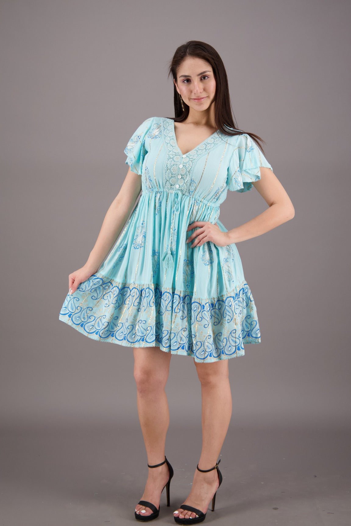 Vineyard Vibe Paisley Middy Dress 24926 - Advance Apparels Inc