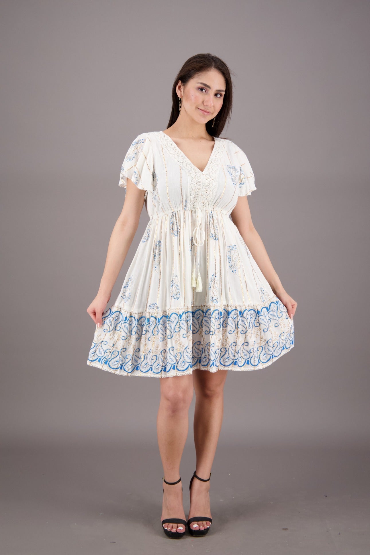Vineyard Vibe Paisley Middy Dress 24926 - Advance Apparels Inc