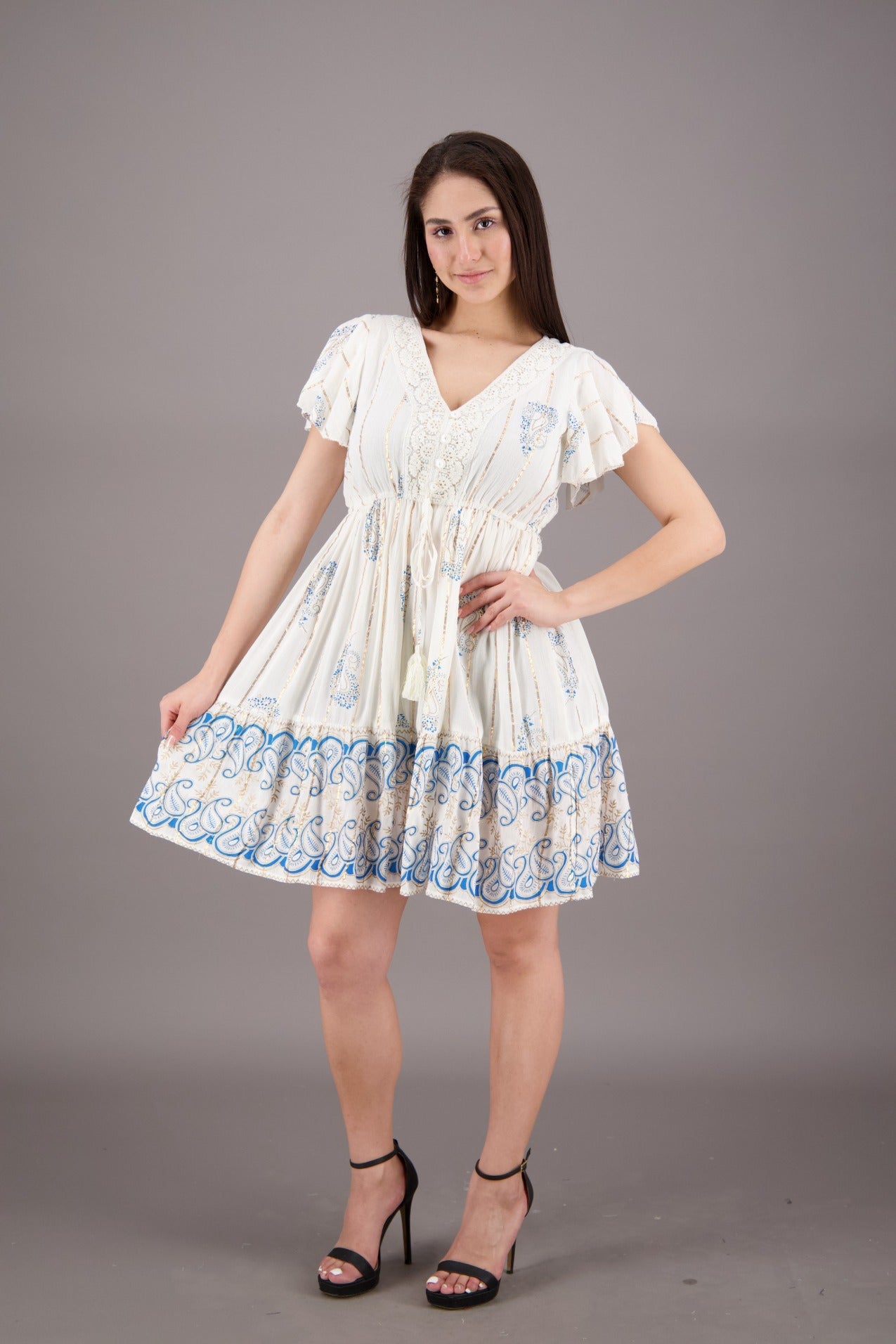 Vineyard Vibe Paisley Middy Dress 24926 - Advance Apparels Inc