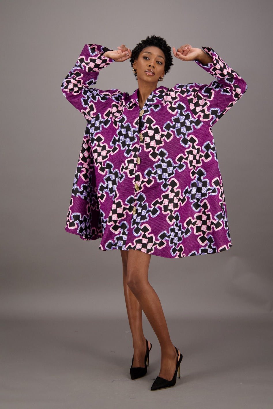 Violet Maze Swing Dress AD - 25040 - 254 - Advance Apparels Inc