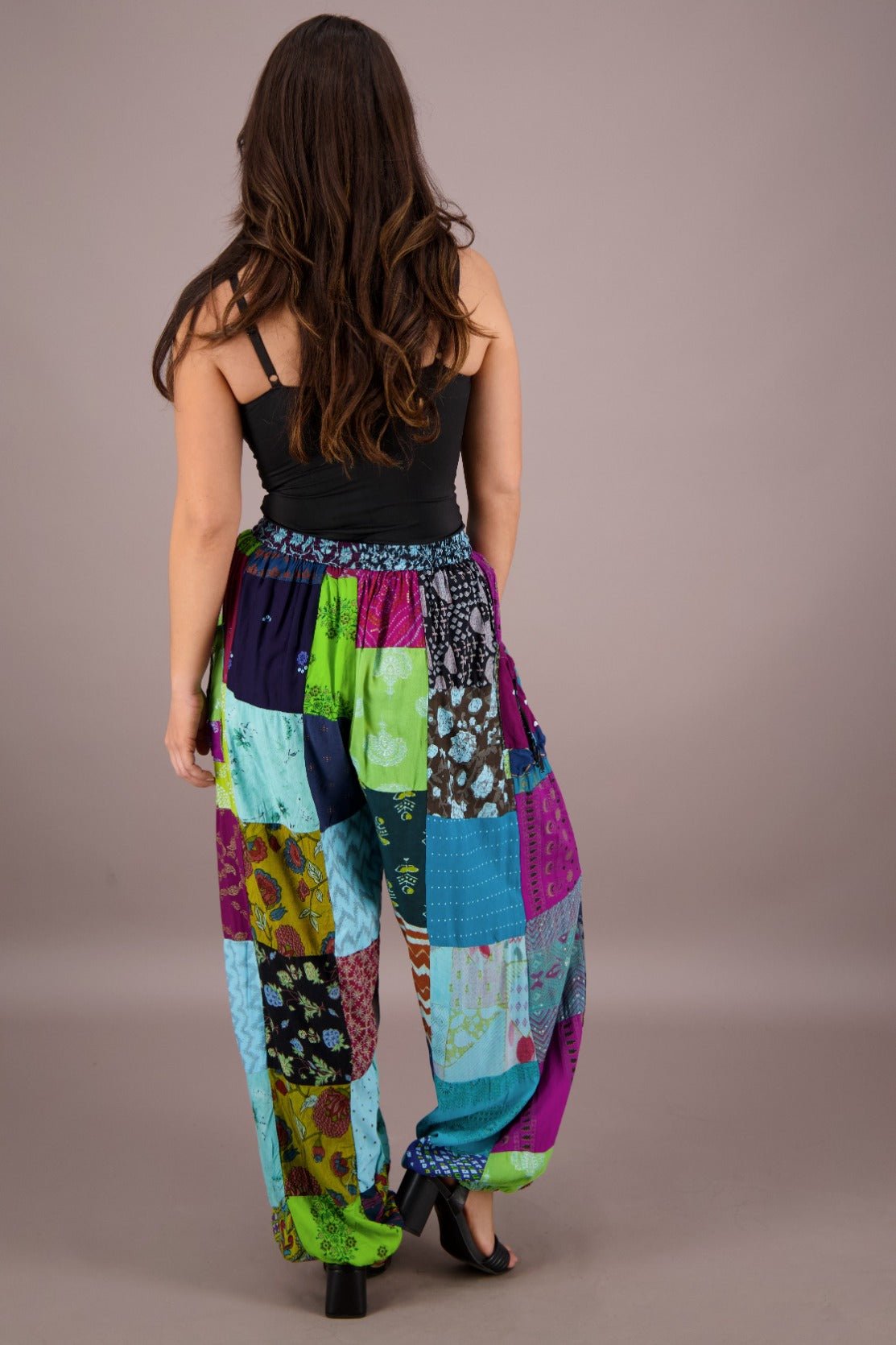 Wide Leg Patchwork Pants PAT - 3259 - Advance Apparels Inc