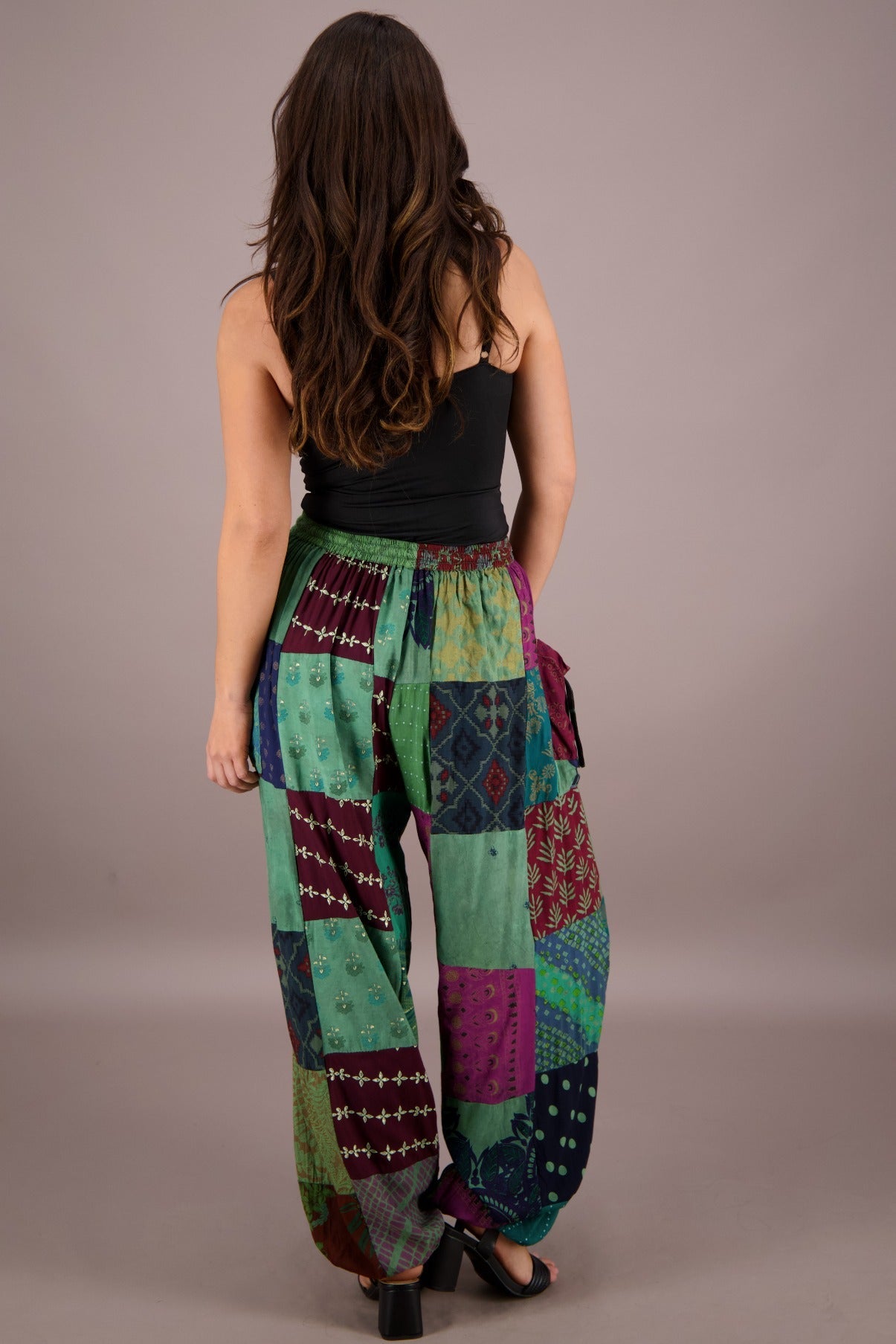 Wide Leg Patchwork Pants PAT - 3259 - Advance Apparels Inc