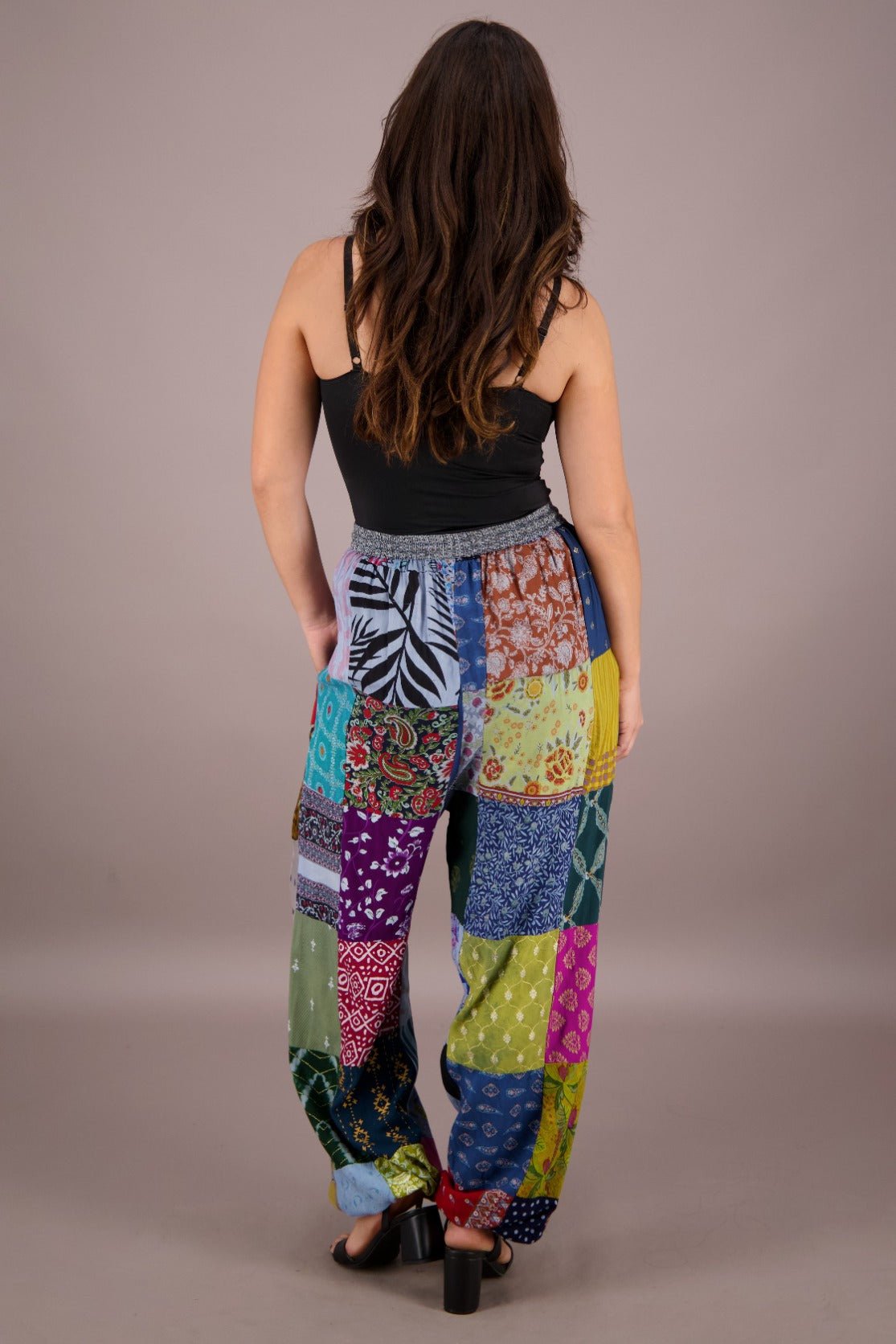 Wide Leg Patchwork Pants PAT - 3259 - Advance Apparels Inc