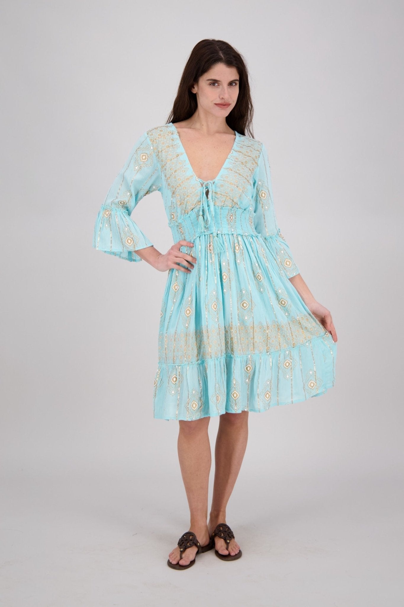 Zara Bell Sleeve Dress 25147 - Advance Apparels Inc
