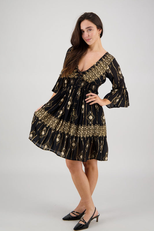 Zara Bell Sleeve Dress 25147 - Advance Apparels Inc