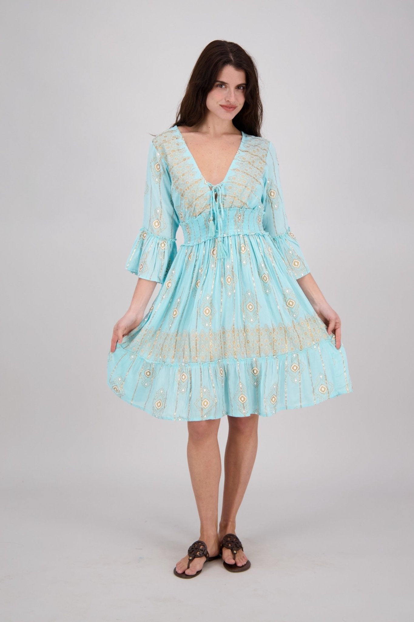 Zara Bell Sleeve Dress 25147 - Advance Apparels Inc