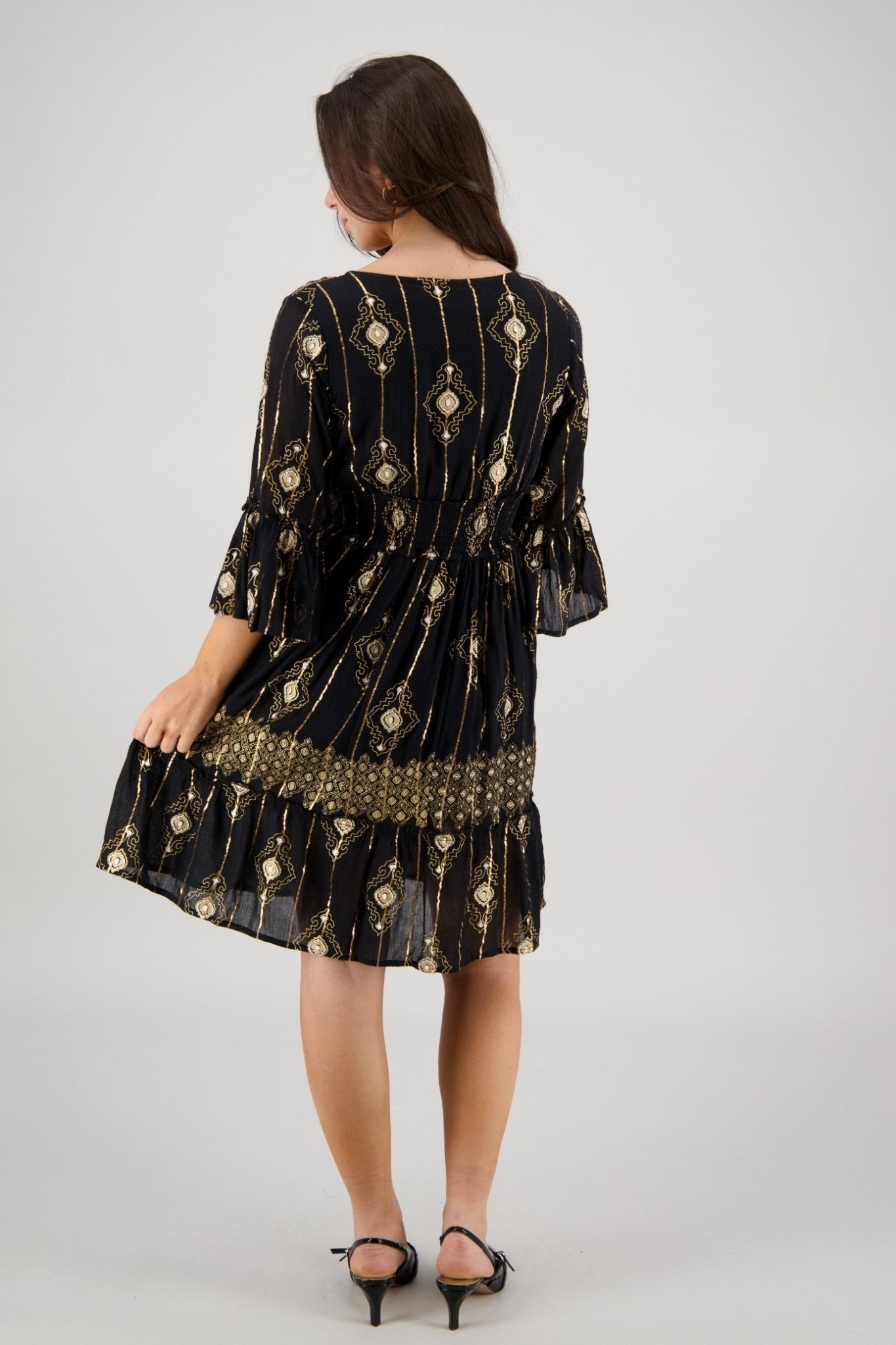 Zara Bell Sleeve Dress 25147 - Advance Apparels Inc