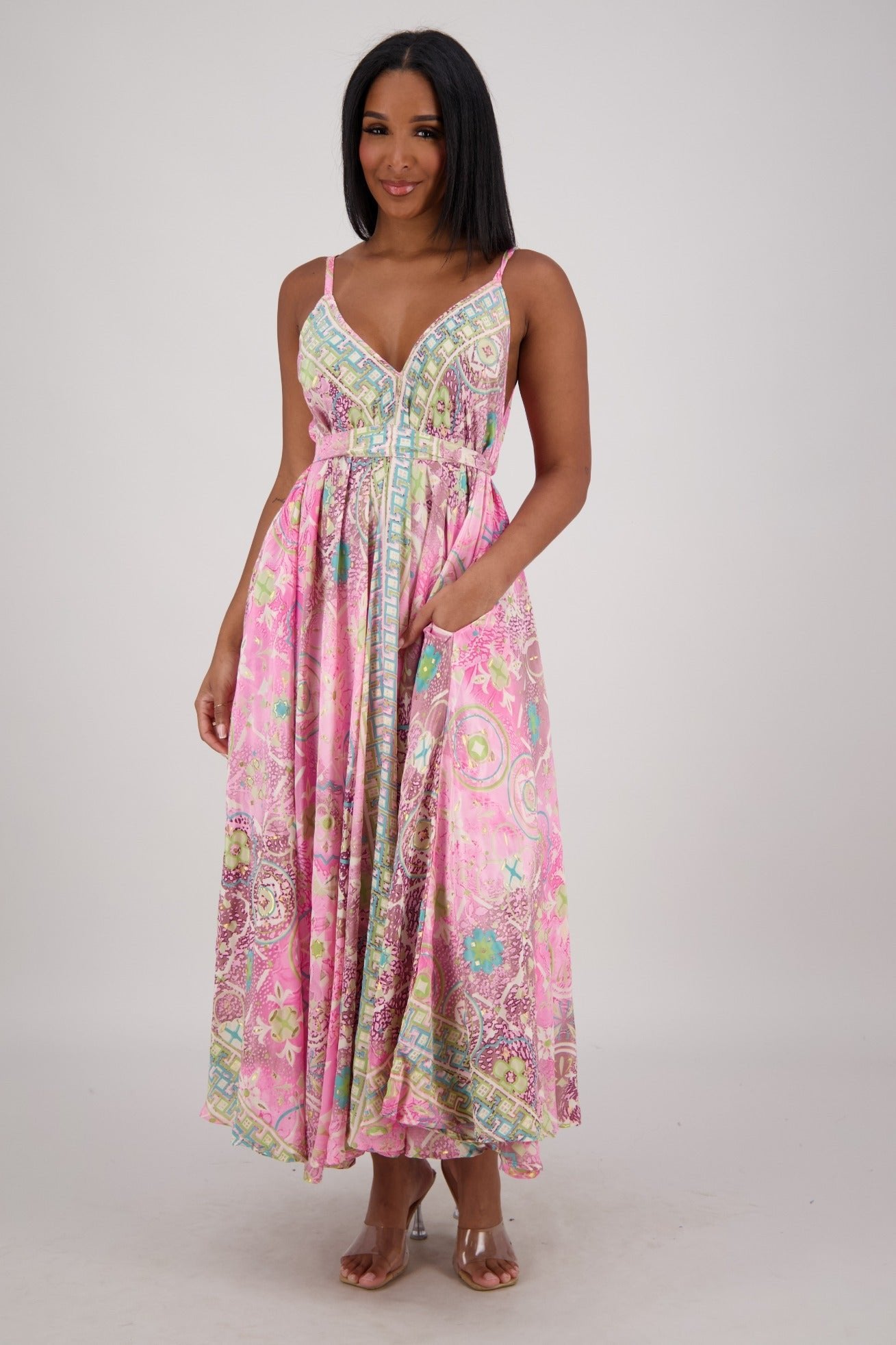 Zaria Maxi Dress – Lotus Mosaic AB - 16113 - Advance Apparels Inc