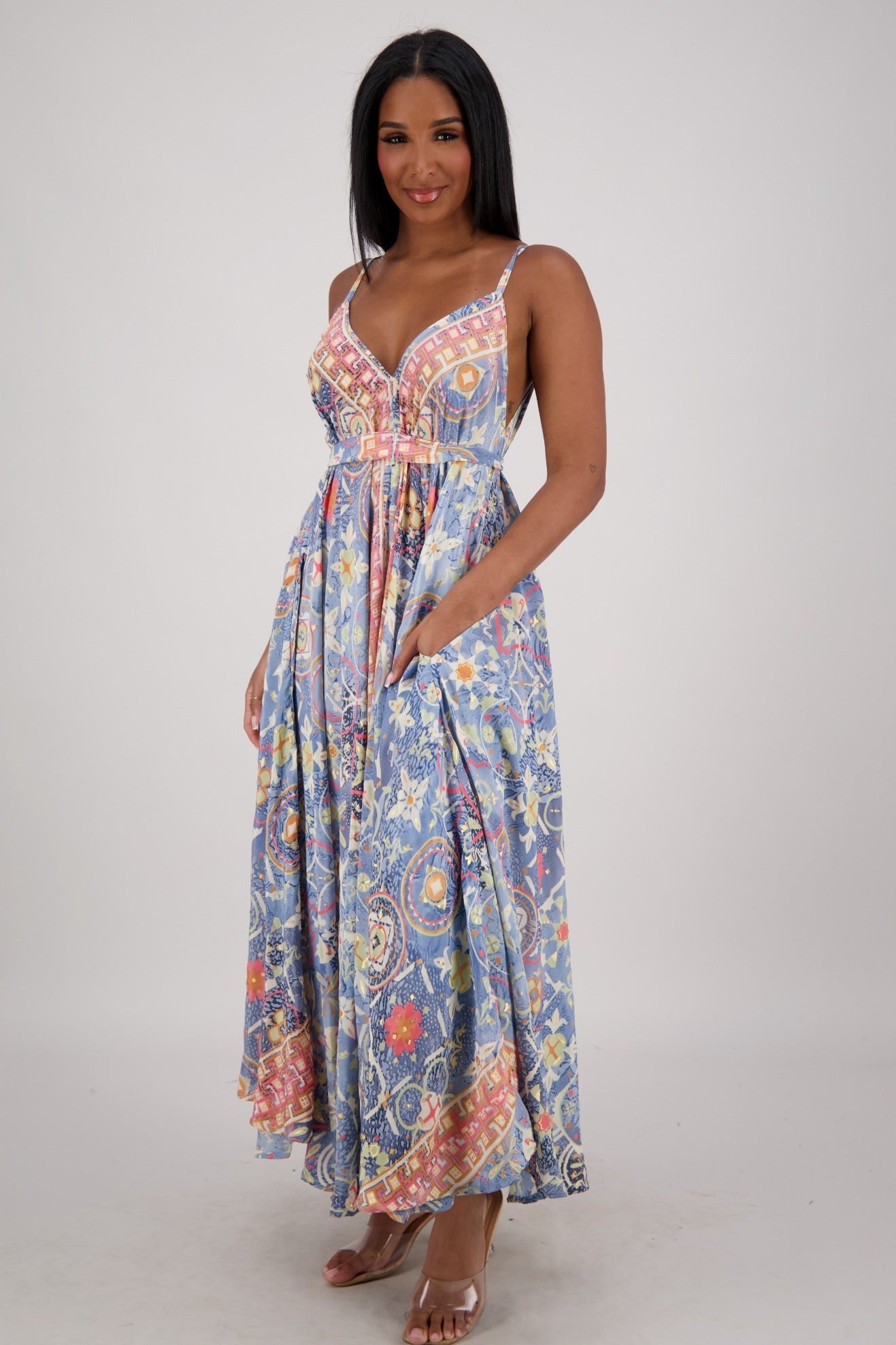 Zaria Maxi Dress – Lotus Mosaic AB - 16113 - Advance Apparels Inc