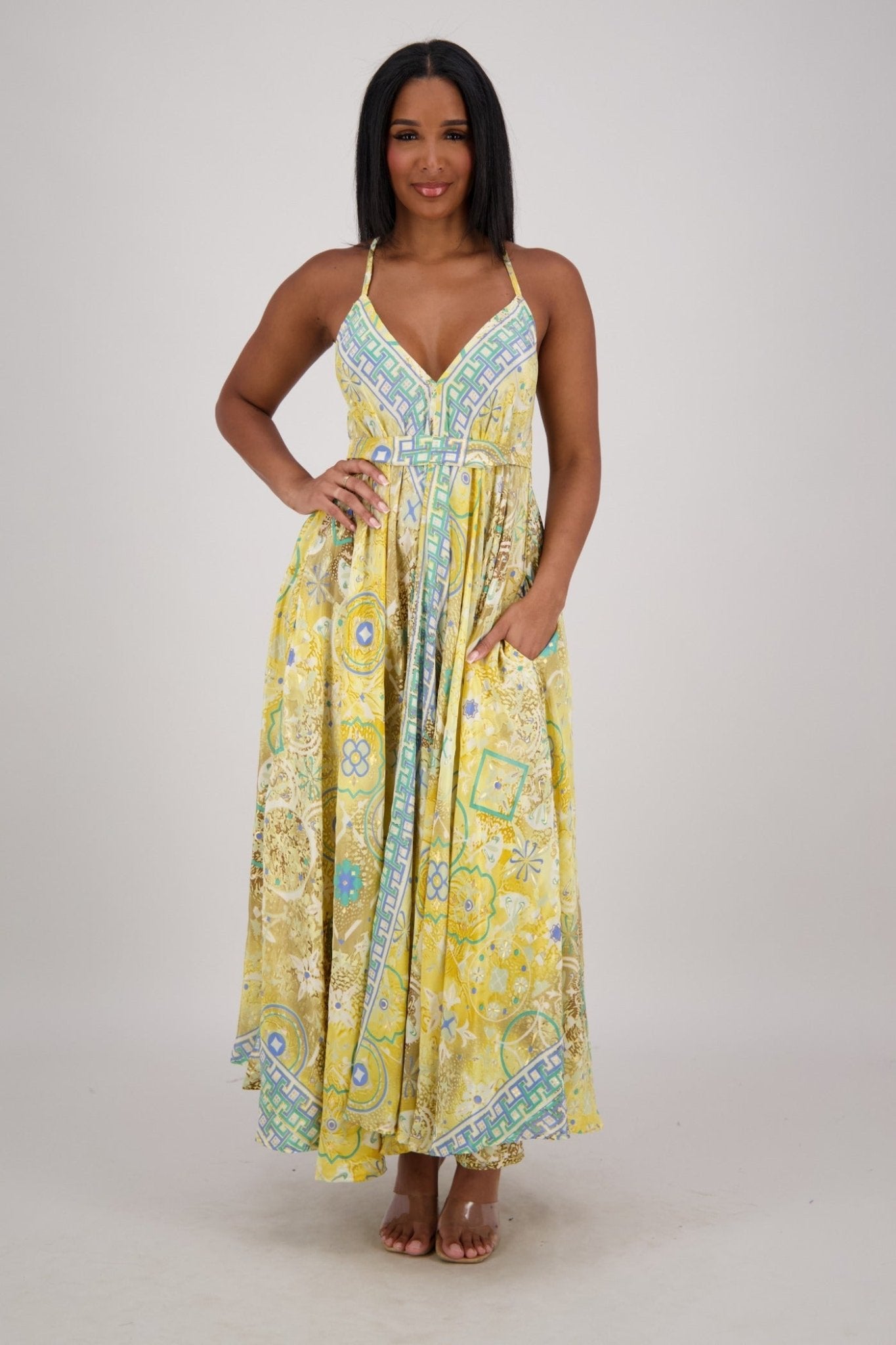 Zaria Maxi Dress – Lotus Mosaic AB - 16113 - Advance Apparels Inc