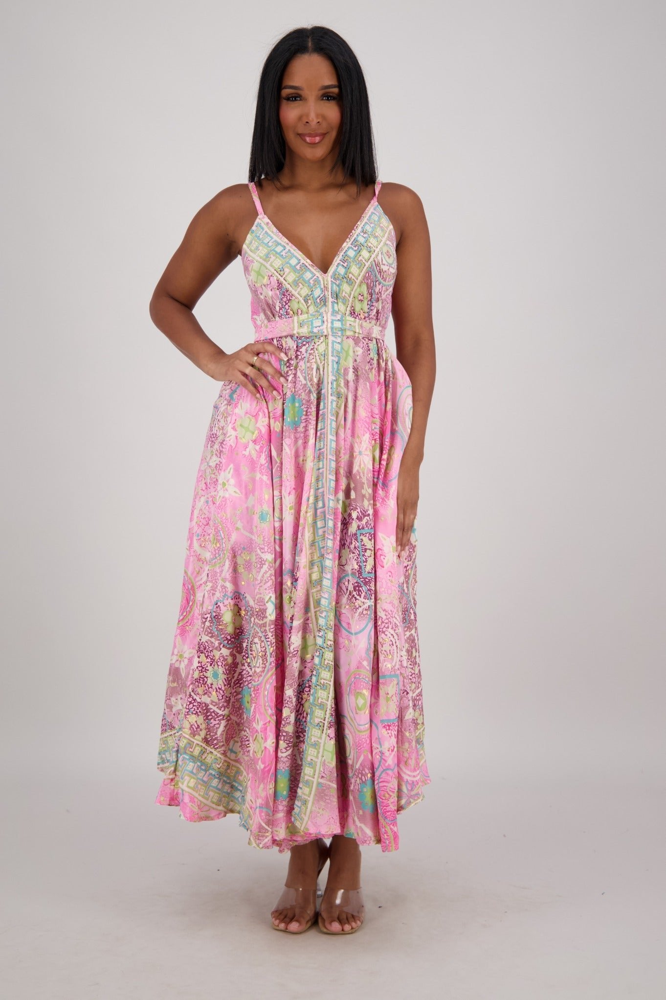 Zaria Maxi Dress – Lotus Mosaic AB - 16113 - Advance Apparels Inc