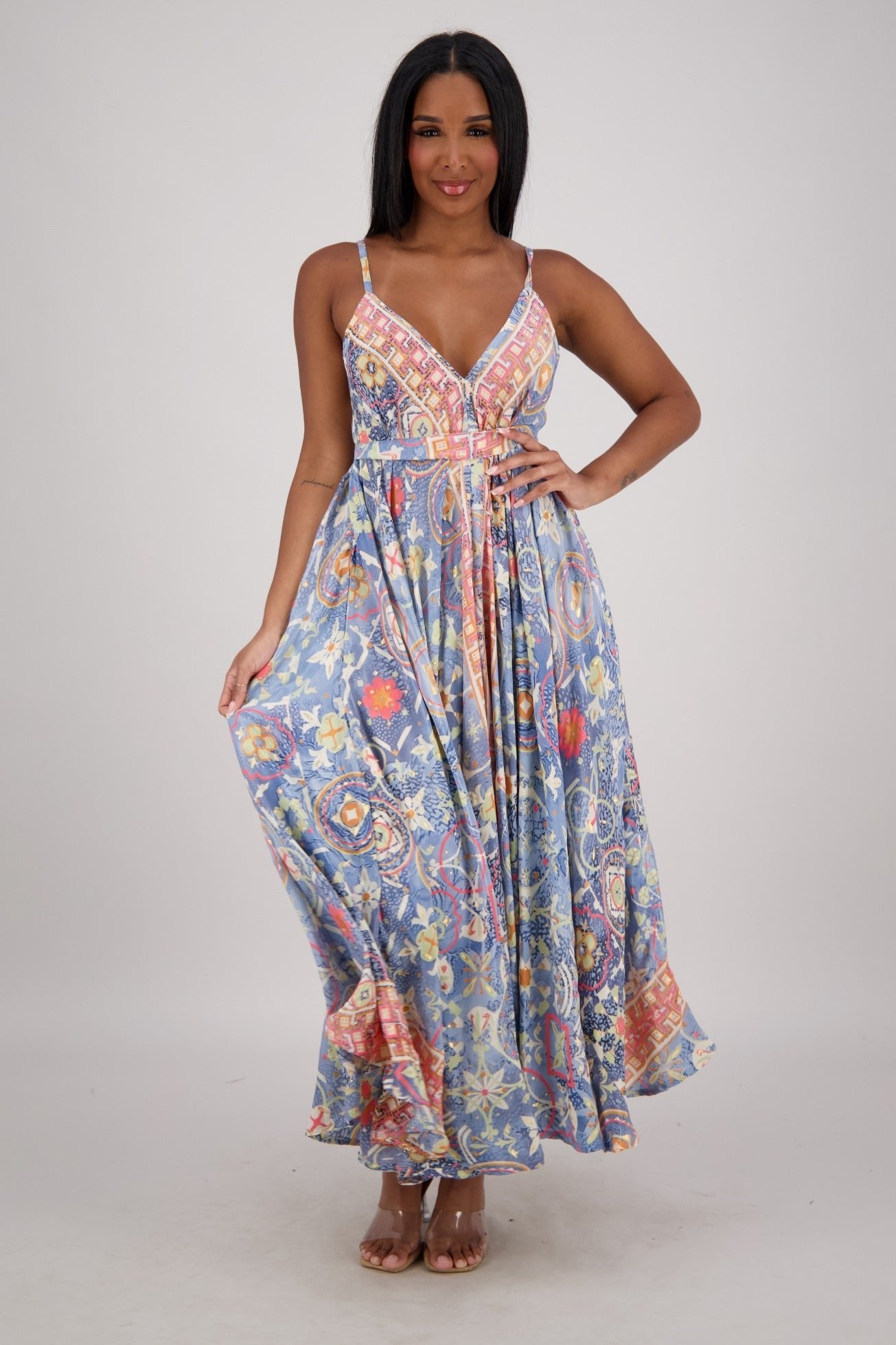 Zaria Maxi Dress – Lotus Mosaic AB - 16113 - Advance Apparels Inc