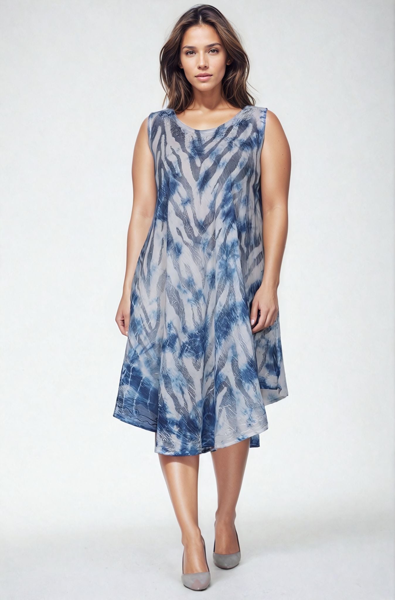 Zebra Print Tie Dye Dress 482150R - Advance Apparels Inc