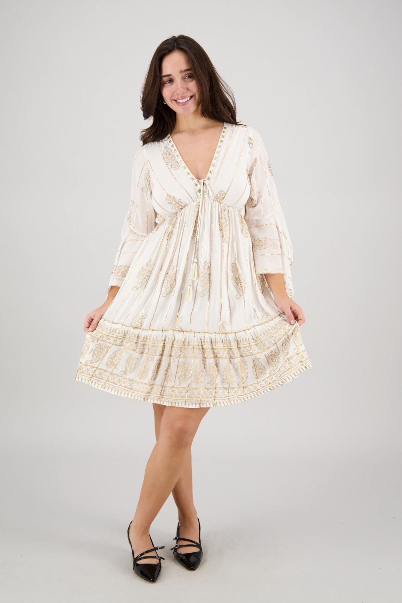Zia Paisley Swing Dress 25154 - Advance Apparels Inc