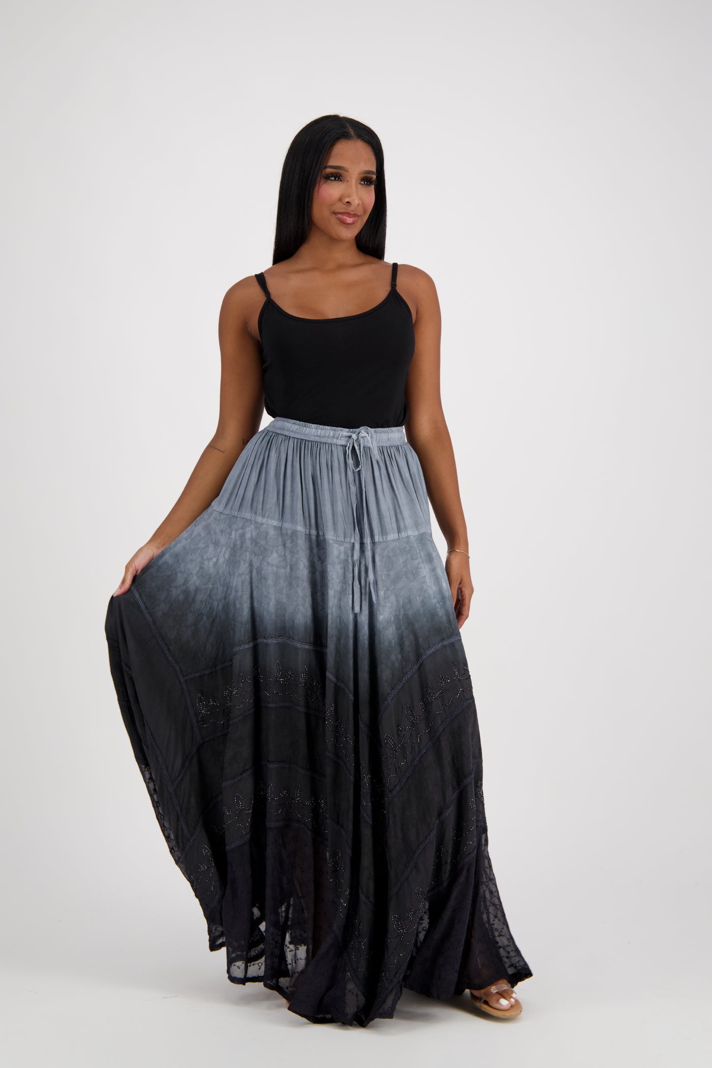 Ombre Acid Wash Skirt One Size 6 Colors 13228
