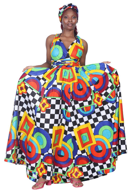 16117 - 284 African Wax Print Infinite Skirt – Multi - Way Wrap Maxi Skirt (Ankara) - Advance Apparels Inc