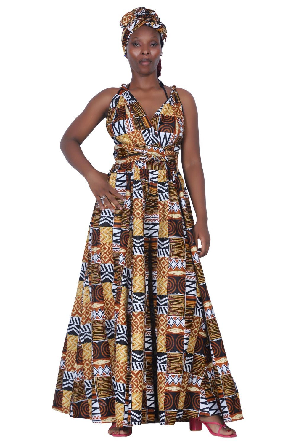 16118 - 281 Wax African Print Infinite Palazzo Pants – Multi - Way Wear - Advance Apparels Inc
