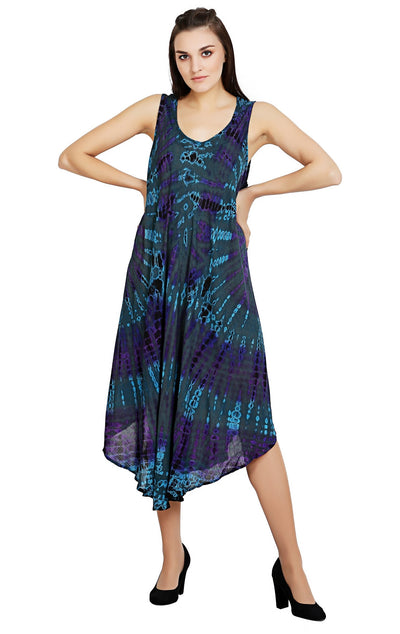 80s Sleeveless Tie Dye Dress 17009SPTD
