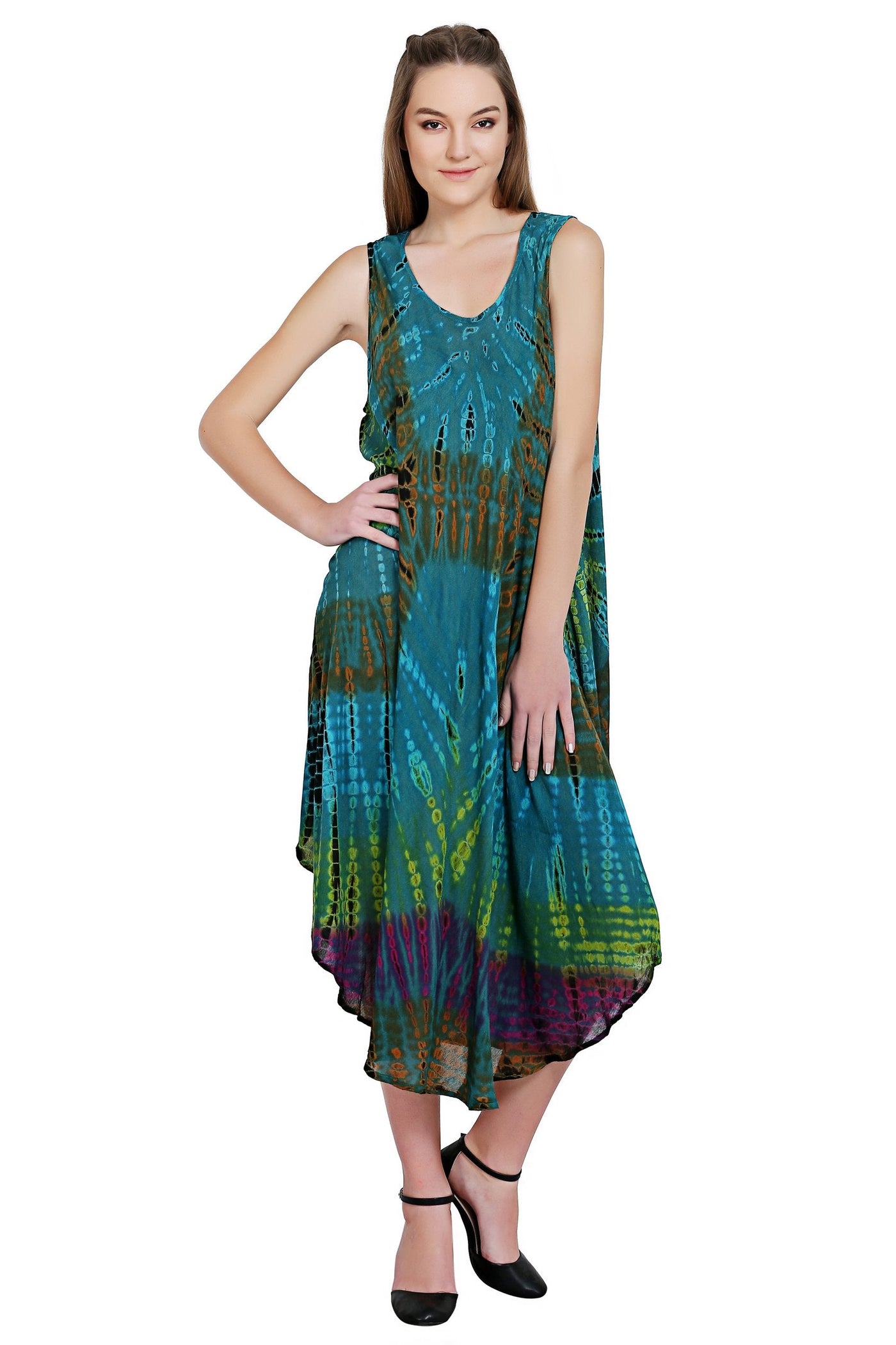 80s Sleeveless Tie Dye Dress 17009SPTD