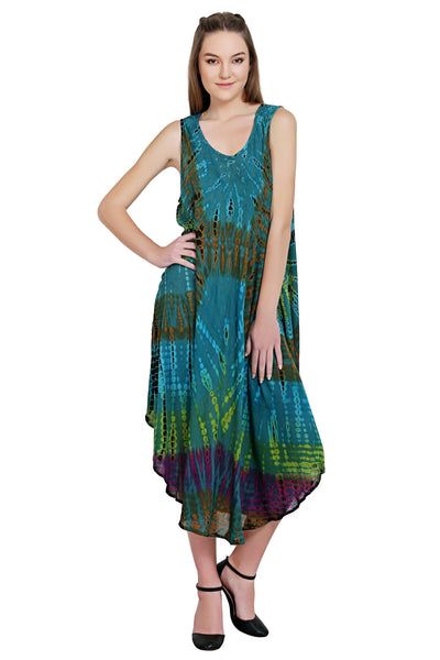 80s Sleeveless Tie Dye Dress 17009SPTD