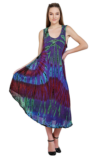 80s Sleeveless Tie Dye Dress 17009SPTD