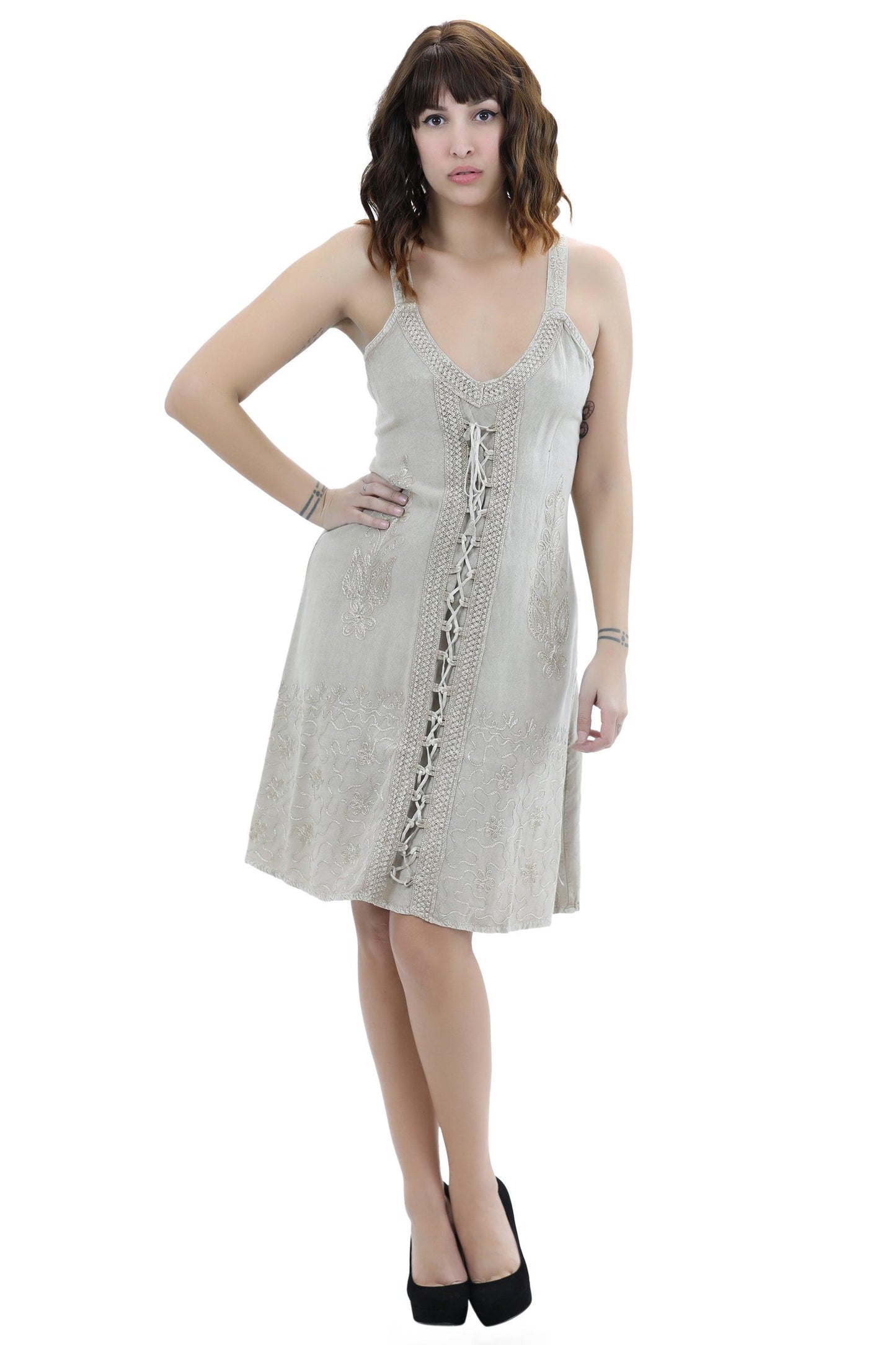 Adjustable Acid Wash Dress 1105