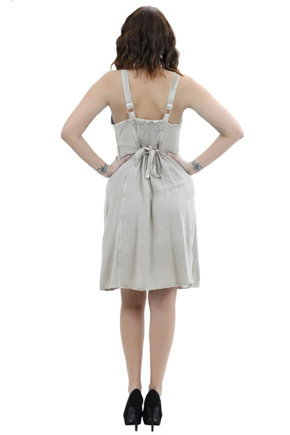 Adjustable Acid Wash Dress 1105