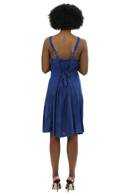 Adjustable Acid Wash Dress 1105