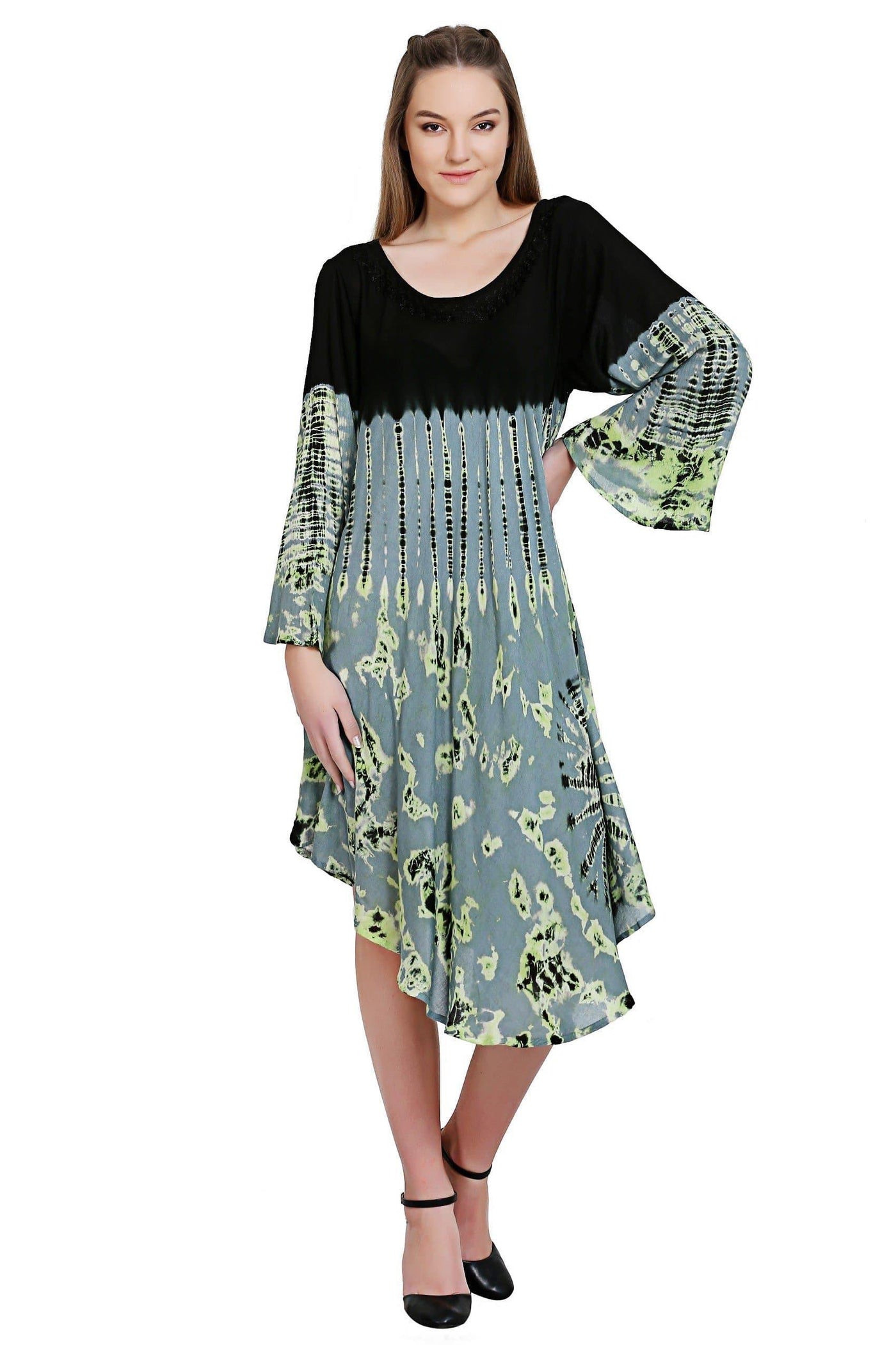 Astro Tie Dye Long Sleeve Dress 19285 - Advance Apparels Inc