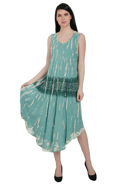 Batik Floral Tie Dye Umbrella Dress UD52-2325
