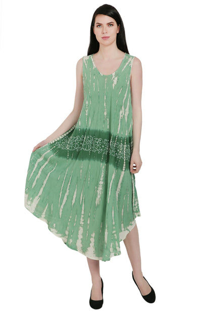 Batik Floral Tie Dye Umbrella Dress UD52-2325