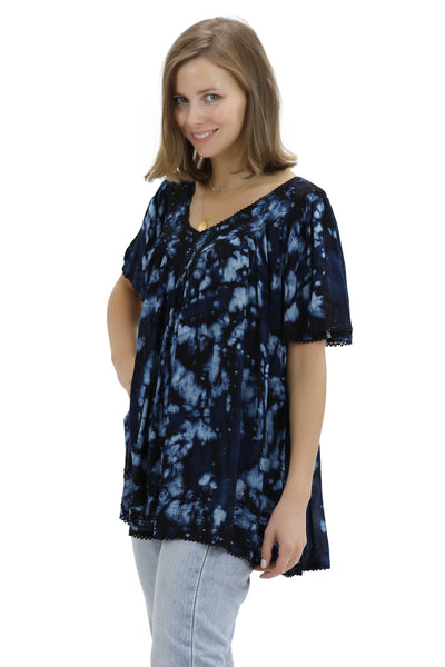 Belmar Tie Dye Cap Sleeve Blouse 16780 - Advance Apparels Inc