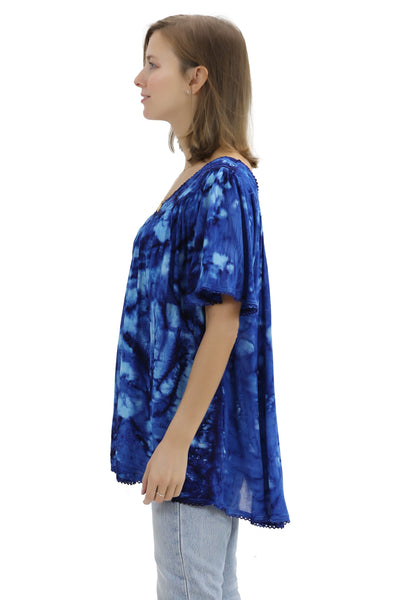 Belmar Tie Dye Cap Sleeve Blouse 16780 - Advance Apparels Inc