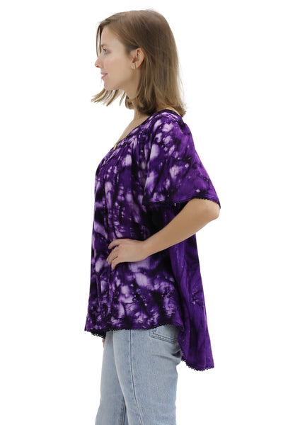Belmar Tie Dye Cap Sleeve Blouse 16780 - Advance Apparels Inc