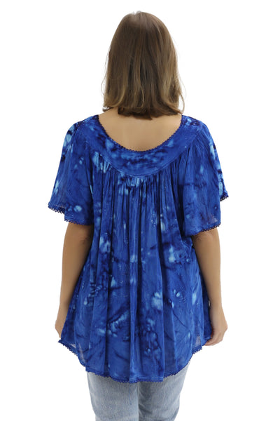 Belmar Tie Dye Cap Sleeve Blouse 16780 - Advance Apparels Inc