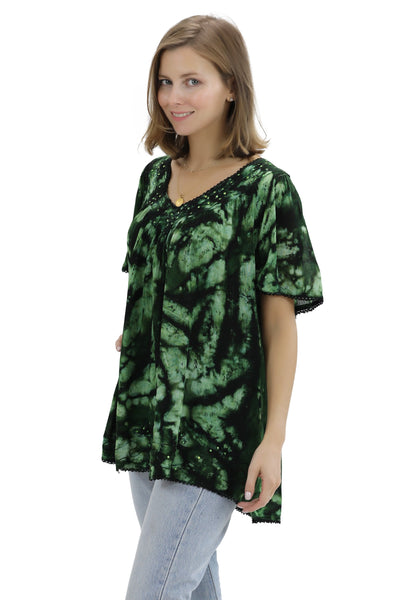 Belmar Tie Dye Cap Sleeve Blouse 16780 - Advance Apparels Inc
