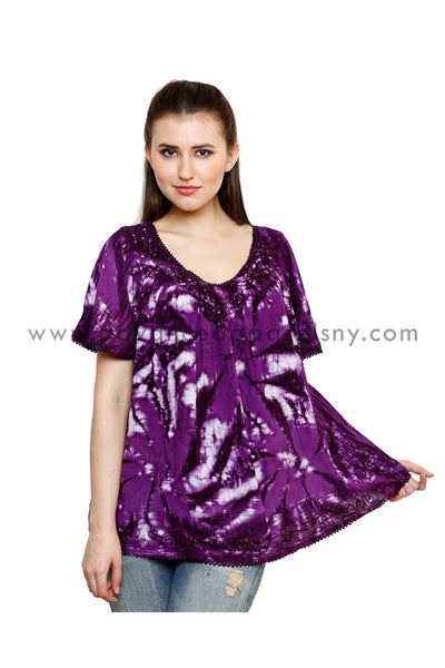 Belmar Tie Dye Cap Sleeve Blouse 16780 - Advance Apparels Inc