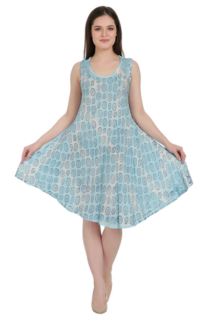 Block Print Beach Tie Dye Umbrella Dress UD36-2322